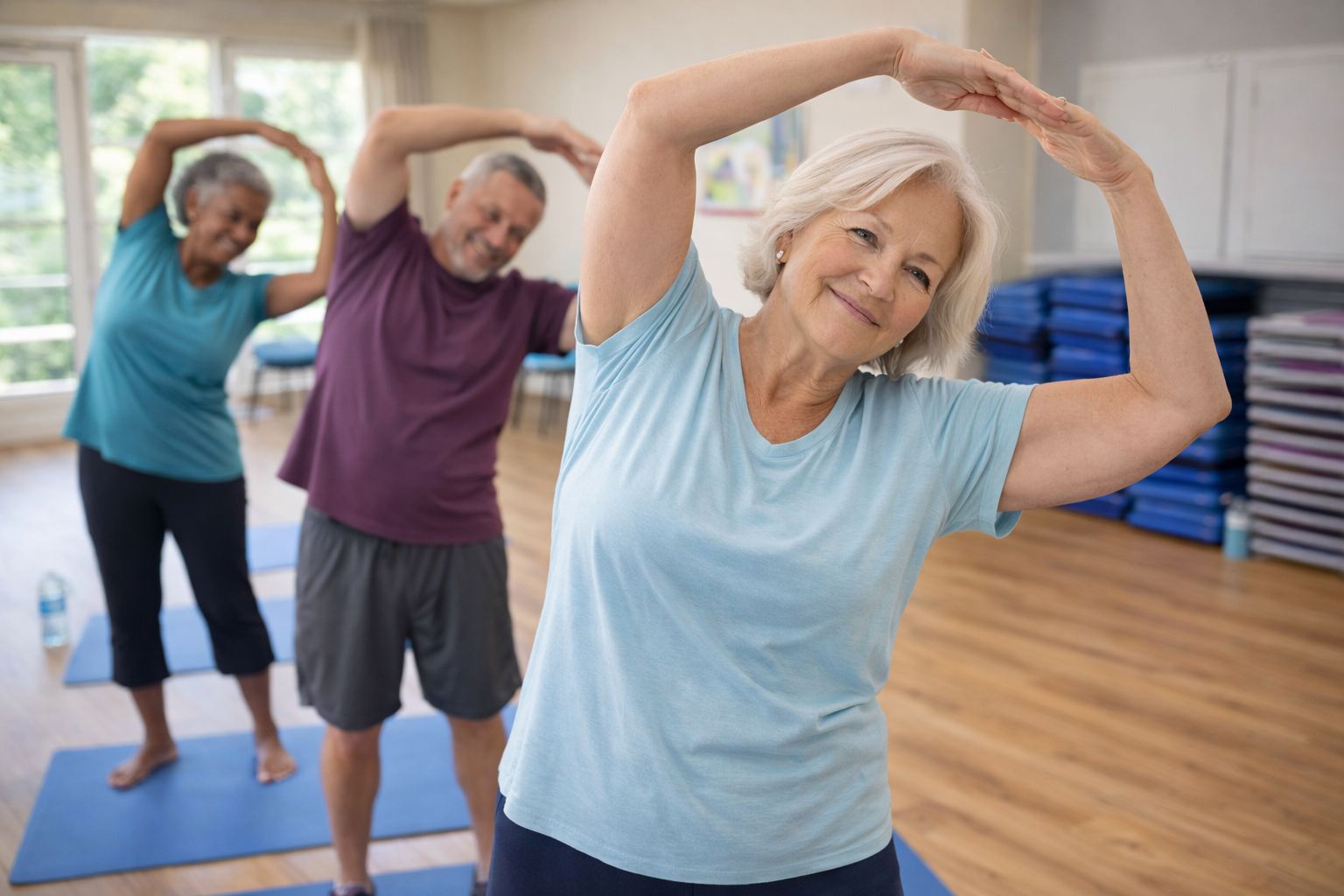 Wellness activity taking place at a community center
